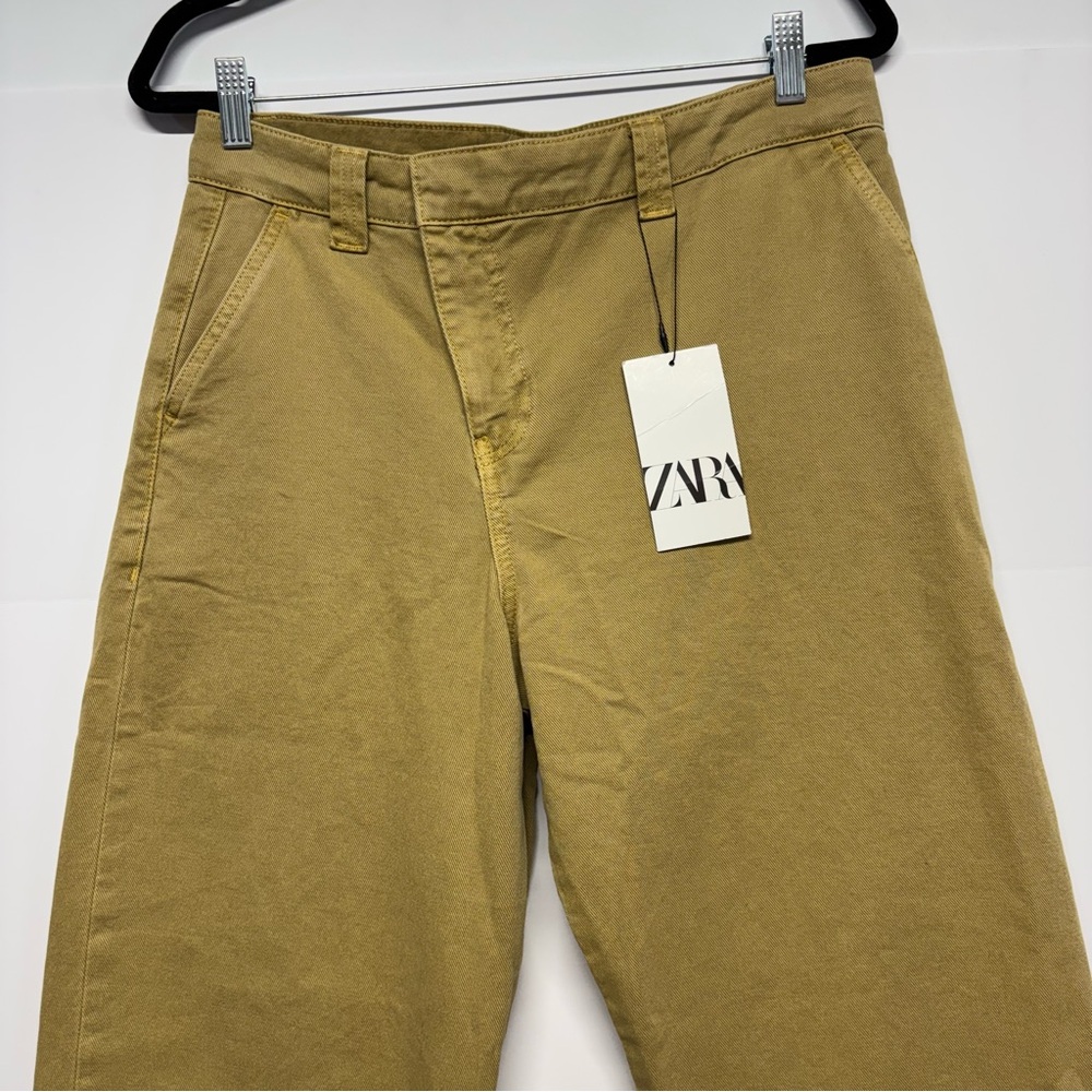 ✨Zara Chino Trouser Pants Wide Leg Size 28 - Picture 3 of 15
